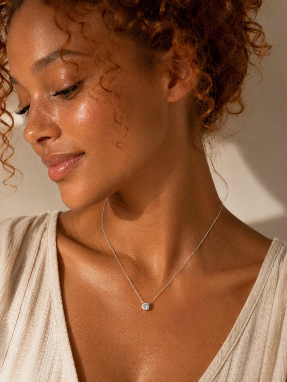 Bliss – Silver Crystal Pendant Necklace Tarnish Resistant, Stainless Steel - Picture 4 of 5